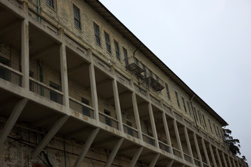 Fototapeta premium San Francisco, California / USA - August 25, 2015: Alcatraz penitentiary area, San Francisco, California, USA