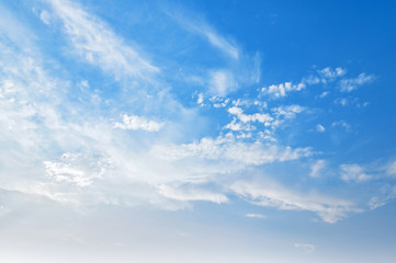 blue sky with white cloud in morning light