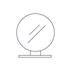 Mirror on a stand. Simple vector linear icon