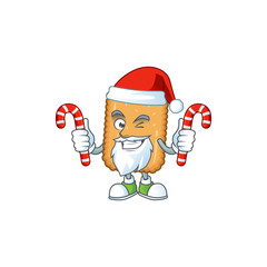 Biscuit humble Santa Cartoon character having candies