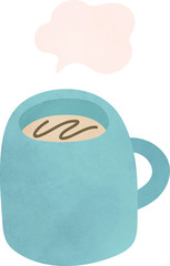 コーヒーの手描き風イラスト／ベクター／かわいい