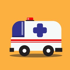 Ambulance Car Modern Flat Style Icon Vector Illustration