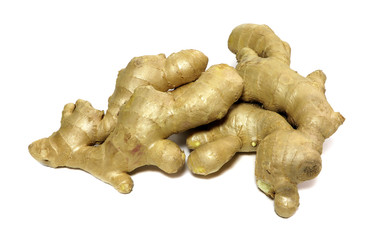 Ginger isolated on a white background. Healthy and exotic food.