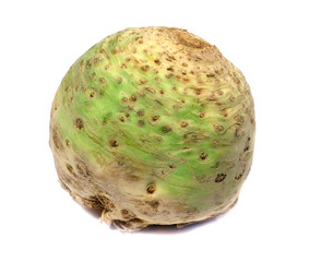 A root celery isolated on a white background. Healthy food.