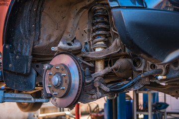 Car brake repair. Car service