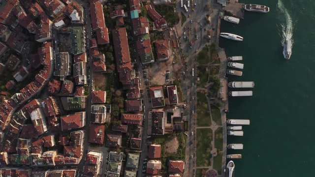 aerial view of &uuml;sk&uuml;dar district of istanbul during the coronavirus period