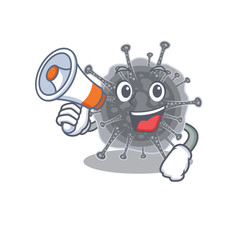 Cartoon character of articulavirales having a megaphone