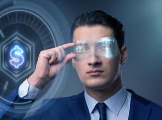 Future of currency trading with businessman