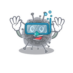 Naklejka premium Articulavirales mascot design concept wearing diving glasses