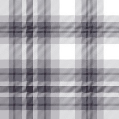 Plaid pattern background. Seamless grey and white check plaid graphic for flannel shirt, blanket, throw, upholstery, duvet cover, or other modern fabric design.