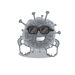 Cool articulavirales cartoon character wearing expensive black glasses