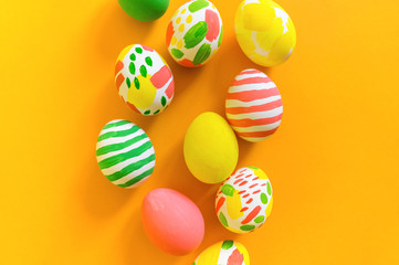 Fototapeta na wymiar Painted Easter eggs. Watercolor paint.