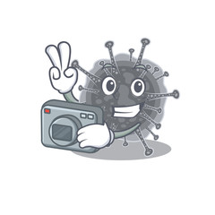 Articulavirales mascot design as a professional photographer working with camera