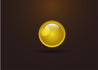 Gold  Button Vector, circle gold