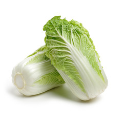 Chinese cabbage on white background  - obrazy, fototapety, plakaty