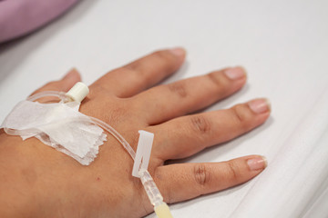 Intravenous antibiotics to treat the infection through saline solution, Cronavirus concept