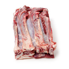 raw lamb meat on white background