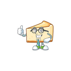 Cartoon character design of cheese cake successful businessman