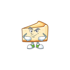 Cheese cake mascot design style with grinning face