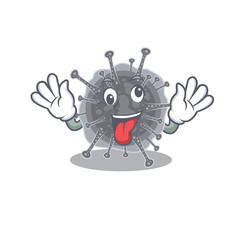 A cartoon design of articulavirales having a crazy face