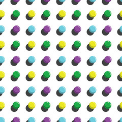 vector seamless abstract pattern with multicolor 3D ball on a white background. 3D effect. optical illusion.