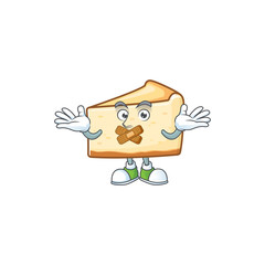 Cheese cake mascot cartoon design with quiet finger gesture
