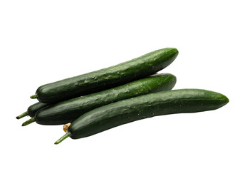 Green zucchini vegetable over white backdrop with clipping path.