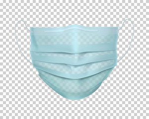 Protective medical face mask. Personal safety and health care equipment vector illustration. Realistic respirators and surgical mask. Disposable device for coronavirus protection and self prevention.
