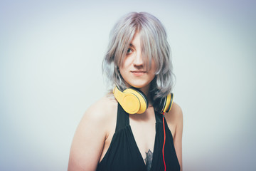 Woman with headphones