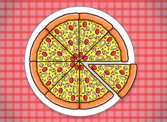 pizza cheese vegetables slices with background clipart