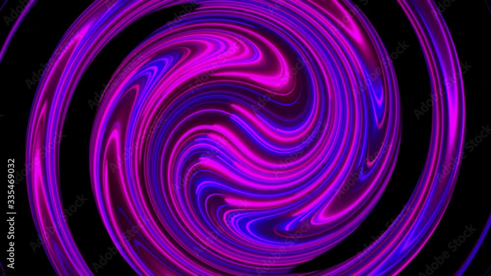 Poster computer generated background with abstract spiral. 3d rendering circular merger of neon color lines
