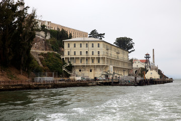 San Francisco, California / USA - August 25, 2015: Alcatraz penitentiary and island, San Francisco, California, USA