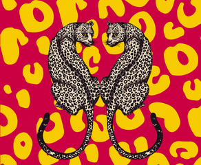 the couple jaguar illutration  vector © saranya