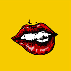 vector illustration of a red lips