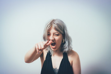 Angry screaming woman