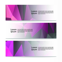 Vector abstract geometric design banner web template. Modern design background set. Vector illustration