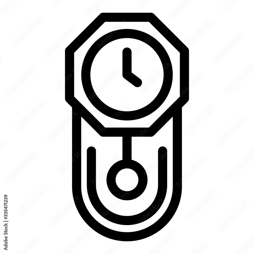 Poster chalet pendulum clock icon. outline chalet pendulum clock vector icon for web design isolated on whi