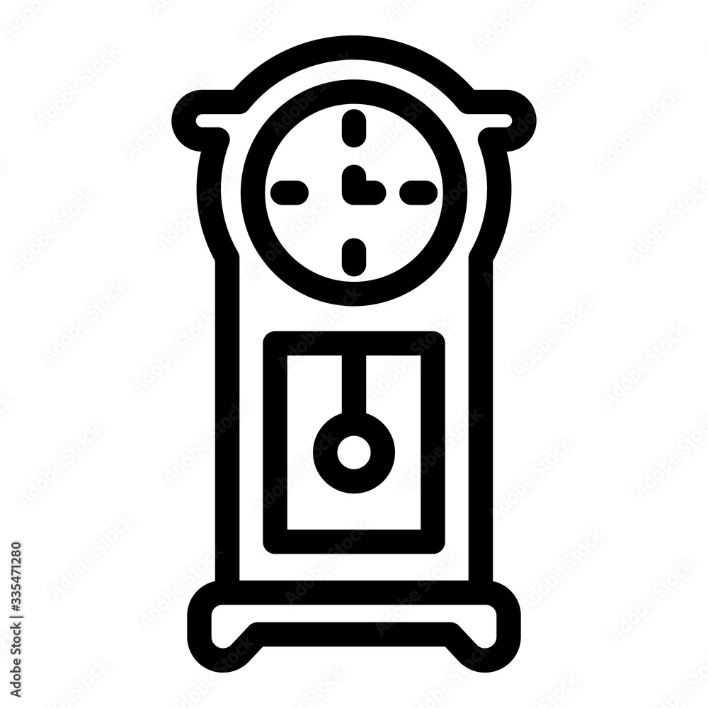 Poster hour pendulum clock icon. outline hour pendulum clock vector icon for web design isolated on white b