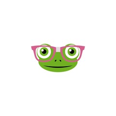 Frog with glasses icon isolated on white background