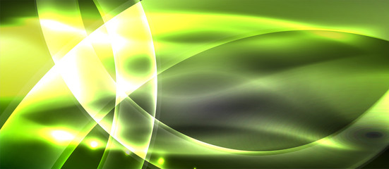 Abstract background. Shiny design neon waves with light effects, techno trendy design. Vector Illustration For Wallpaper, Banner, Background, Card, Book Illustration, landing page