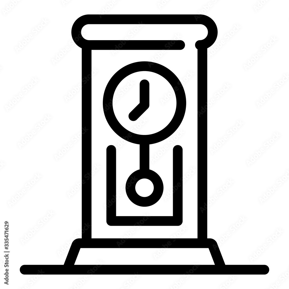 Poster retro pendulum clock icon. outline retro pendulum clock vector icon for web design isolated on white
