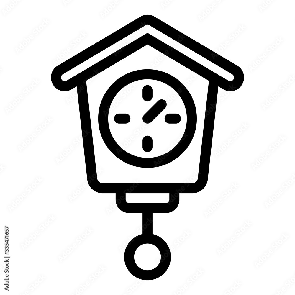 Poster vintage pendulum clock icon. outline vintage pendulum clock vector icon for web design isolated on w