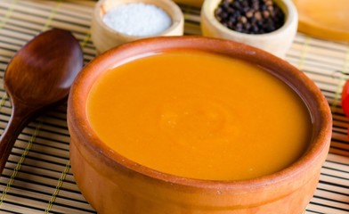 Tomato soup prepared in traditional italian style