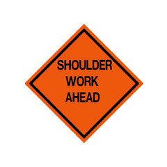 Shoulder Work Ahead Traffic Road Sign ,Vector Illustration, Isolate On White Background Icon.