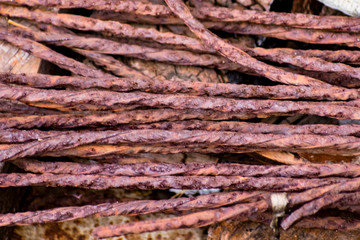 Rusty Concrete Reinforcement Steel Bars Stock Photos