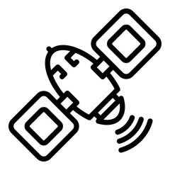 Internet satellite icon. Outline internet satellite vector icon for web design isolated on white background