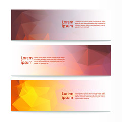Vector abstract geometric design banner web template. Modern design background set. Vector illustration