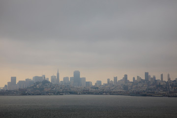 Obraz premium San Francisco, California / USA - August 25, 2015: San francisco view from Alcatraz penitentiary, San Francisco, California, USA