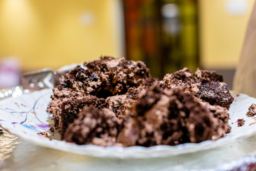 platter of cake pieces stock photo