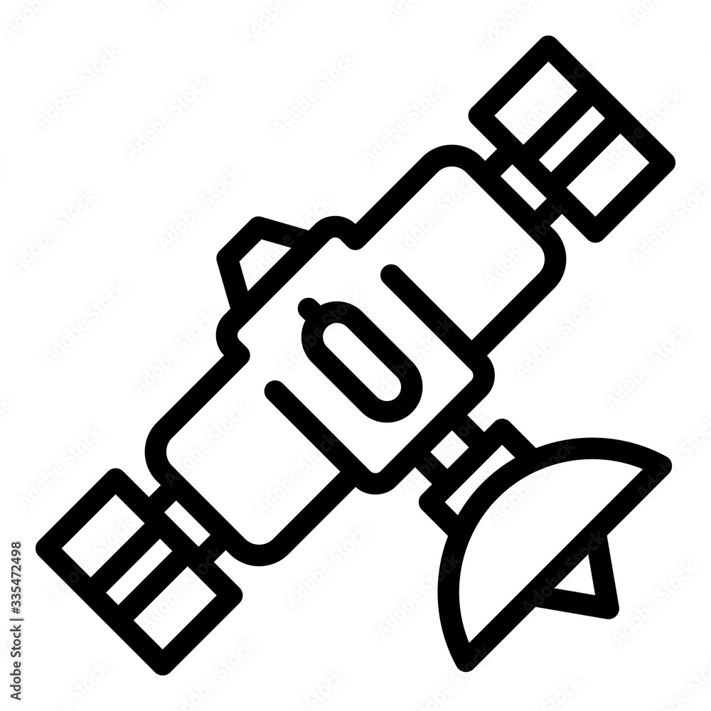 Poster tracking satellite icon. outline tracking satellite vector icon for web design isolated on white bac